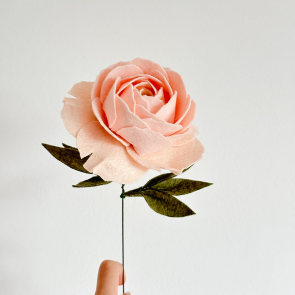 Felt peony single stem