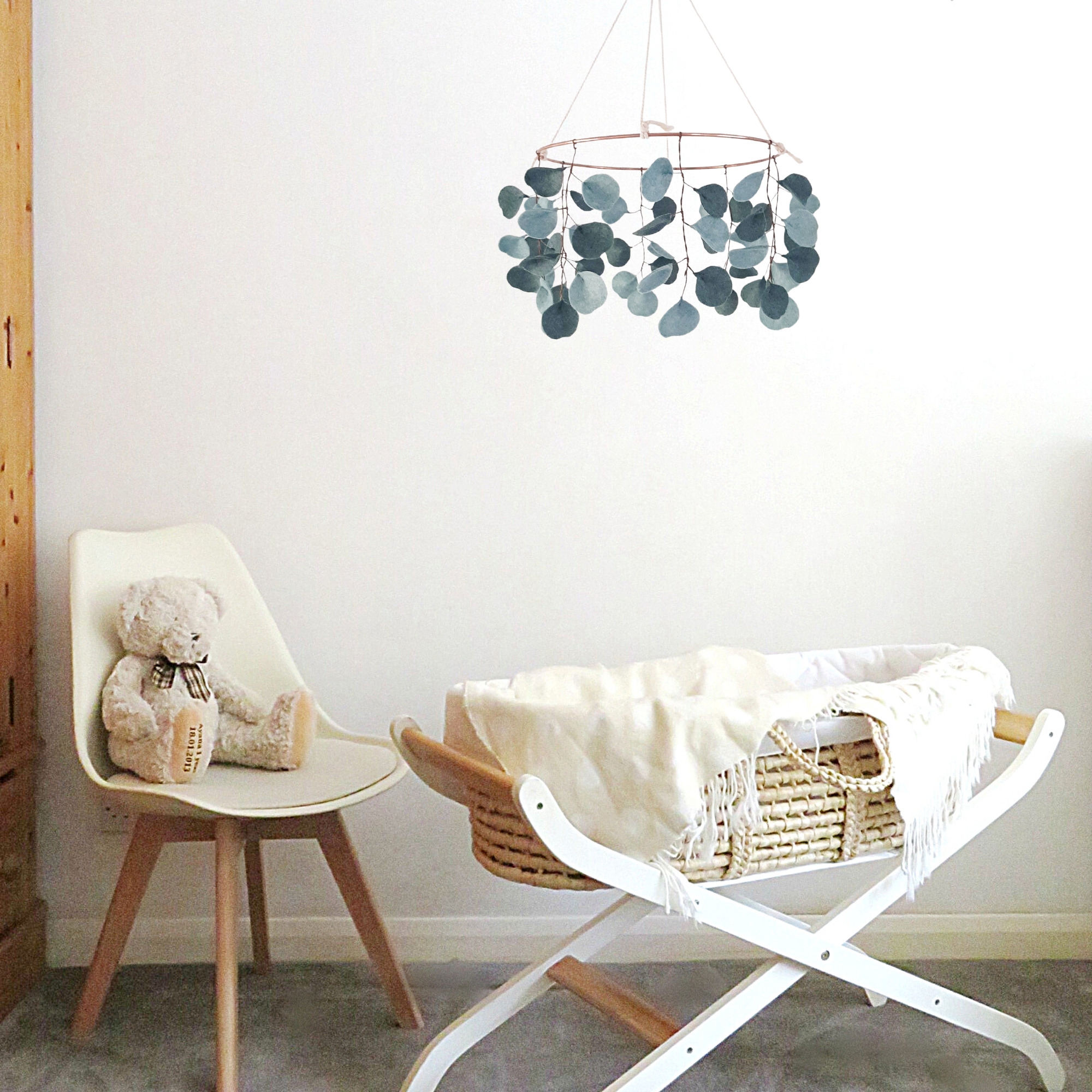 Baby Cot Mobile Silver Dollar Eucalyptus The Tsubaki
