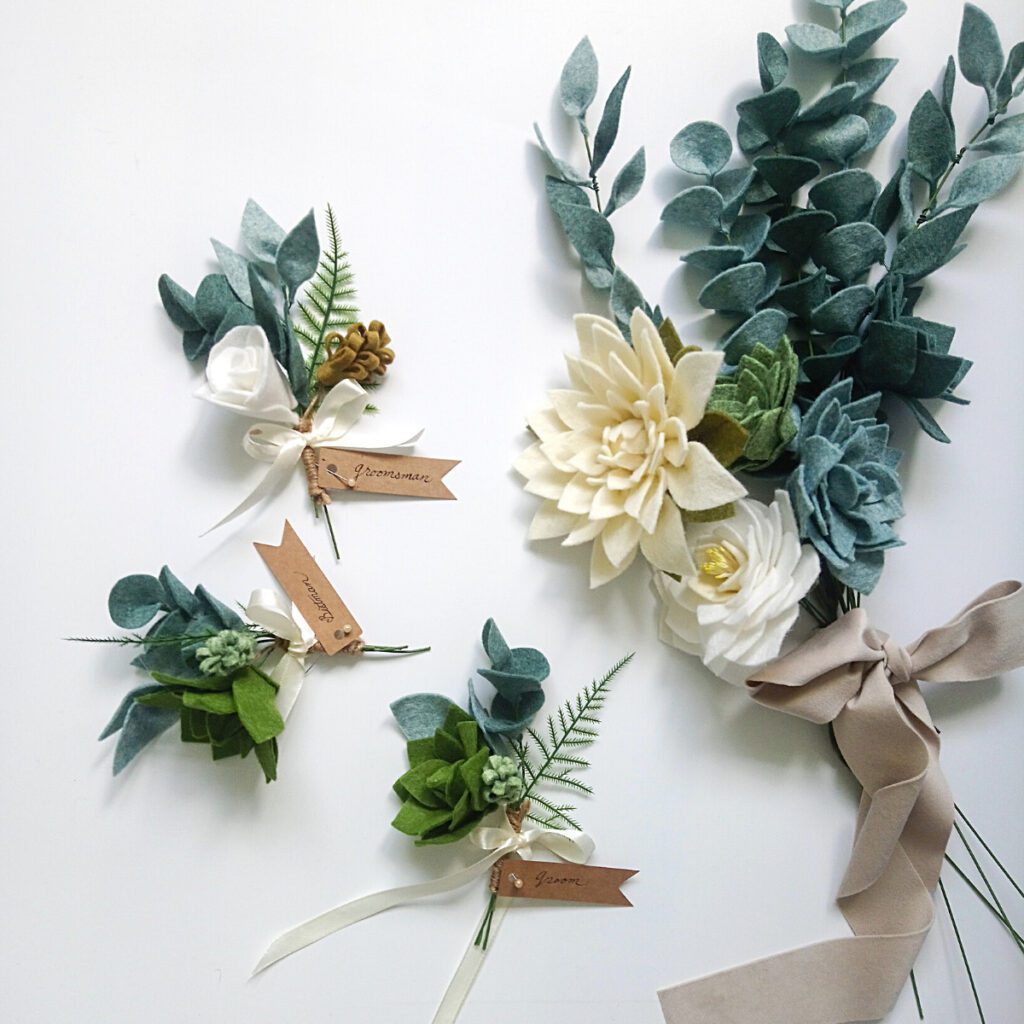 succulents wedding flower arranging