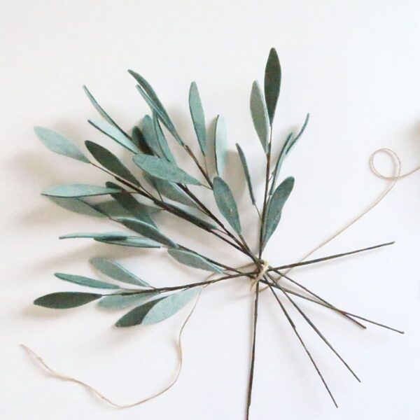 Felt olive tree branch stem