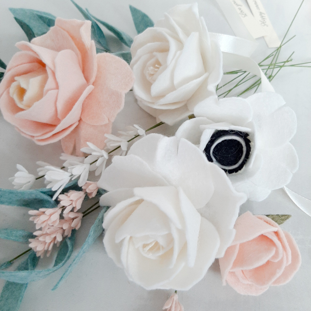 Mini Anemone Felt Flower Single Stem The Tsubaki