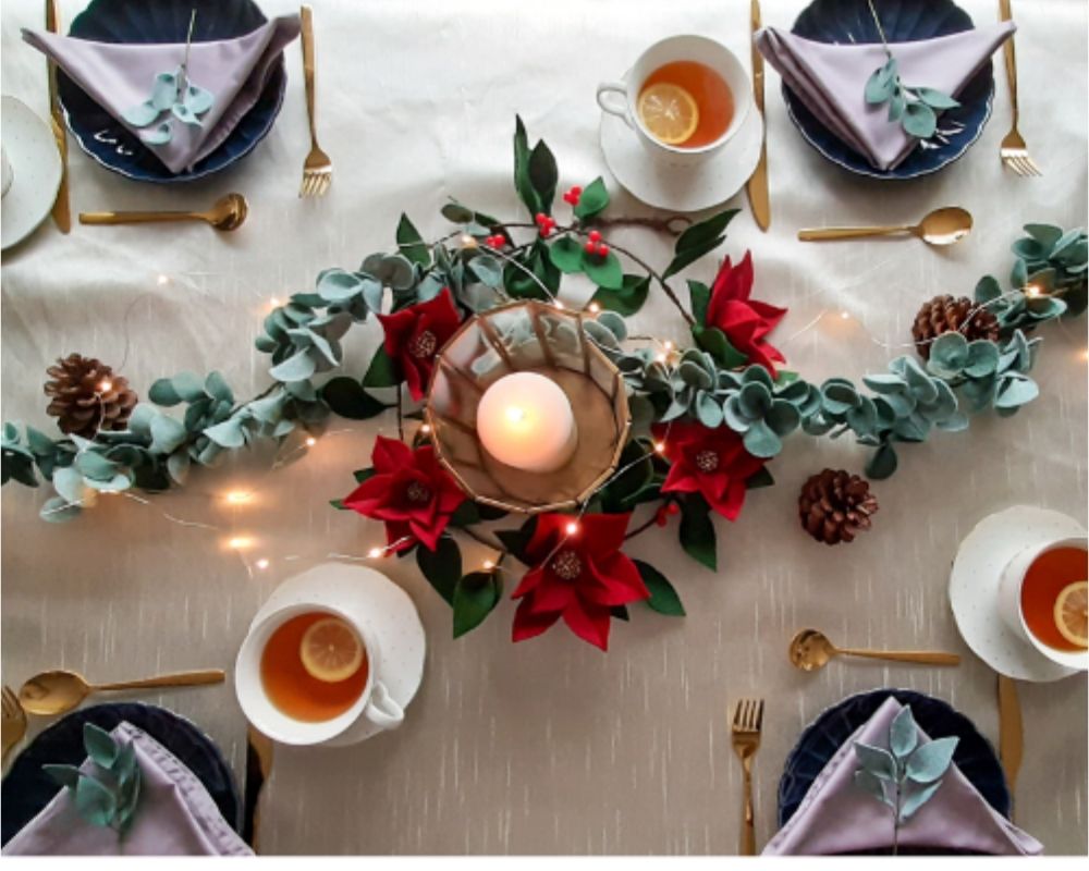 Christmas tea party table decoations
