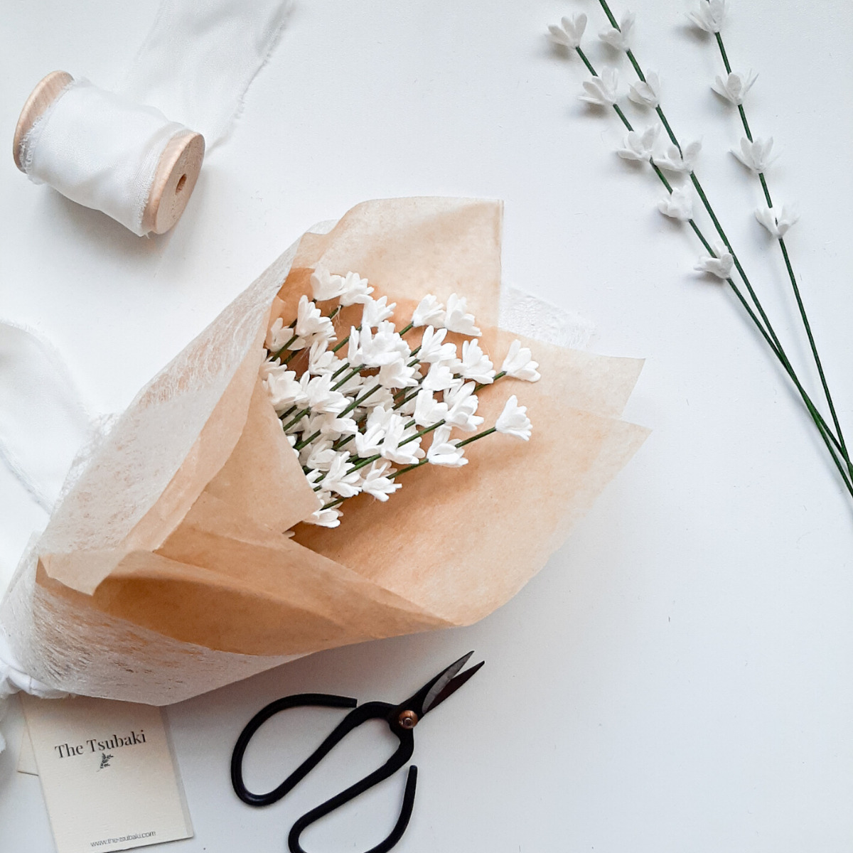 Felt White Lavender Bouquet - The Tsubaki