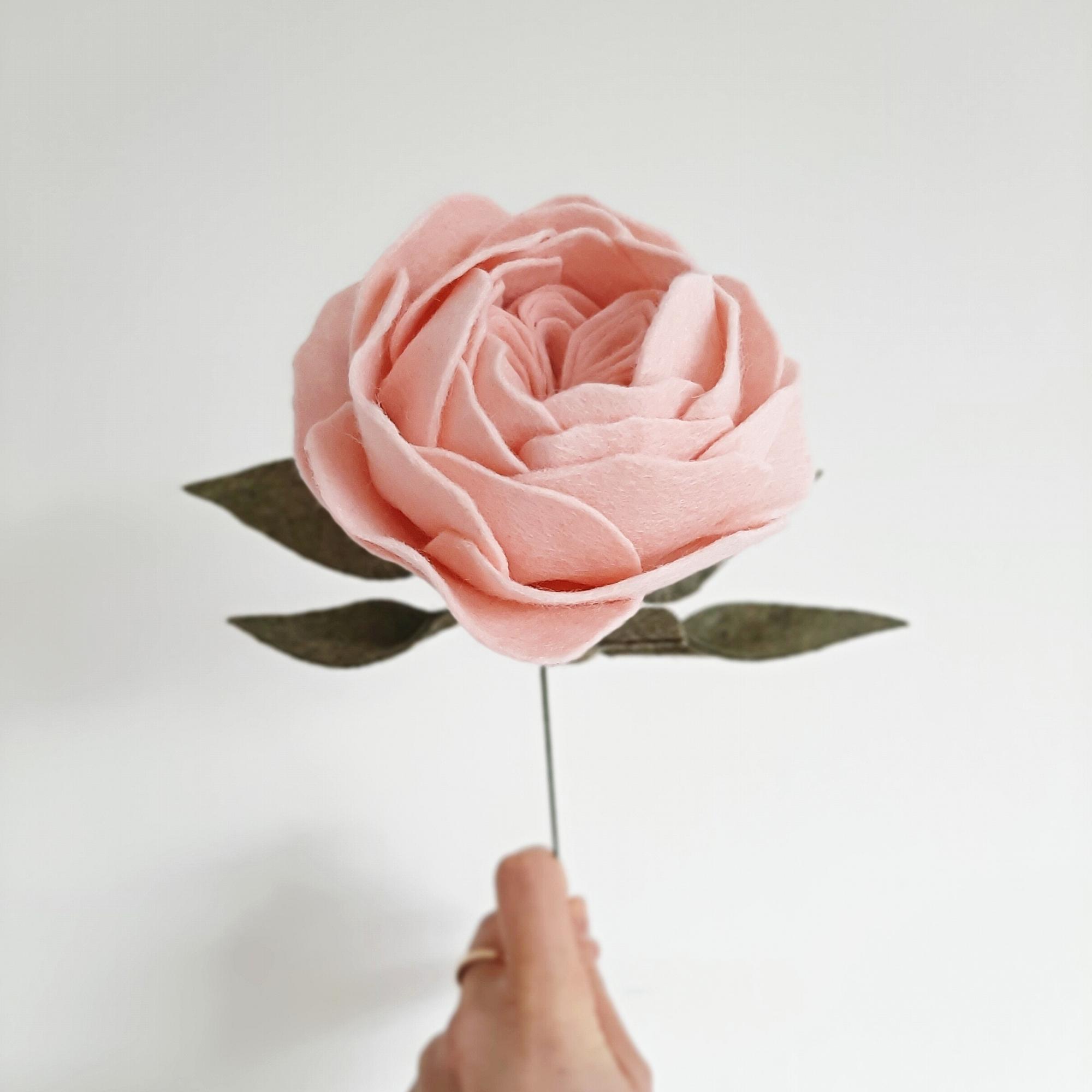 Felt Juliet Rose flower Single Stem - The Tsubaki