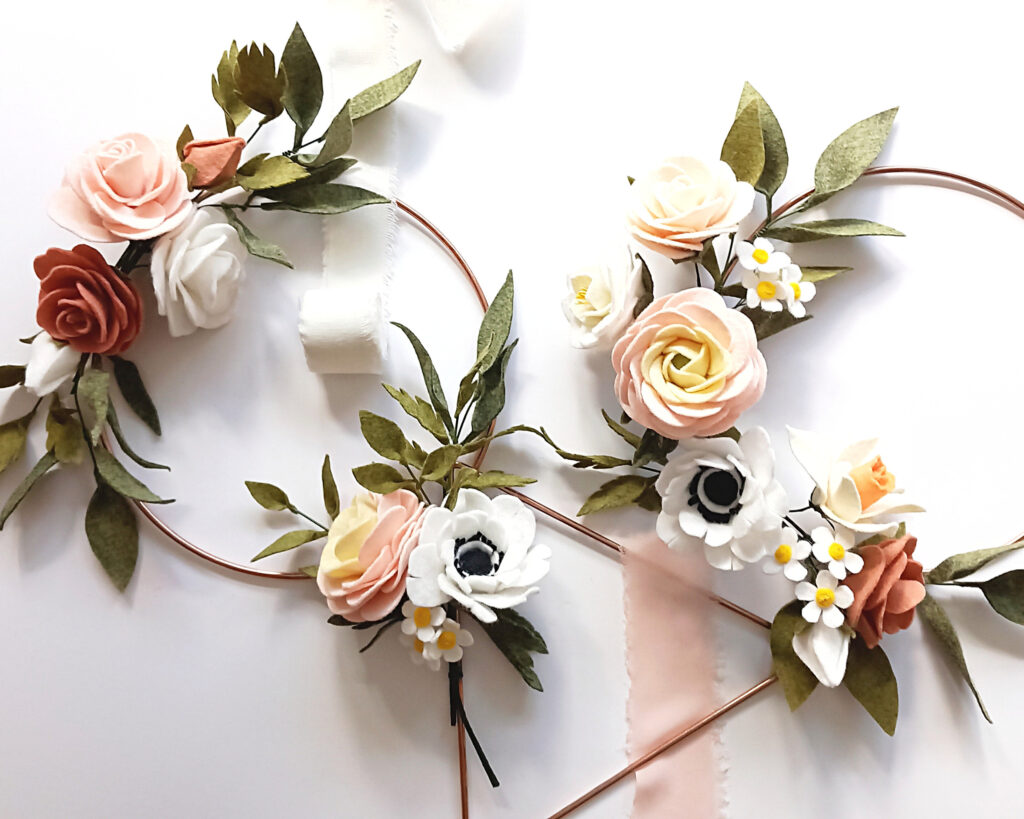 Floral hoop wreath