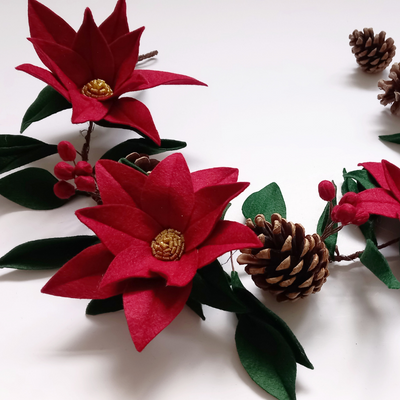 diy felt poinsettia garland image 1