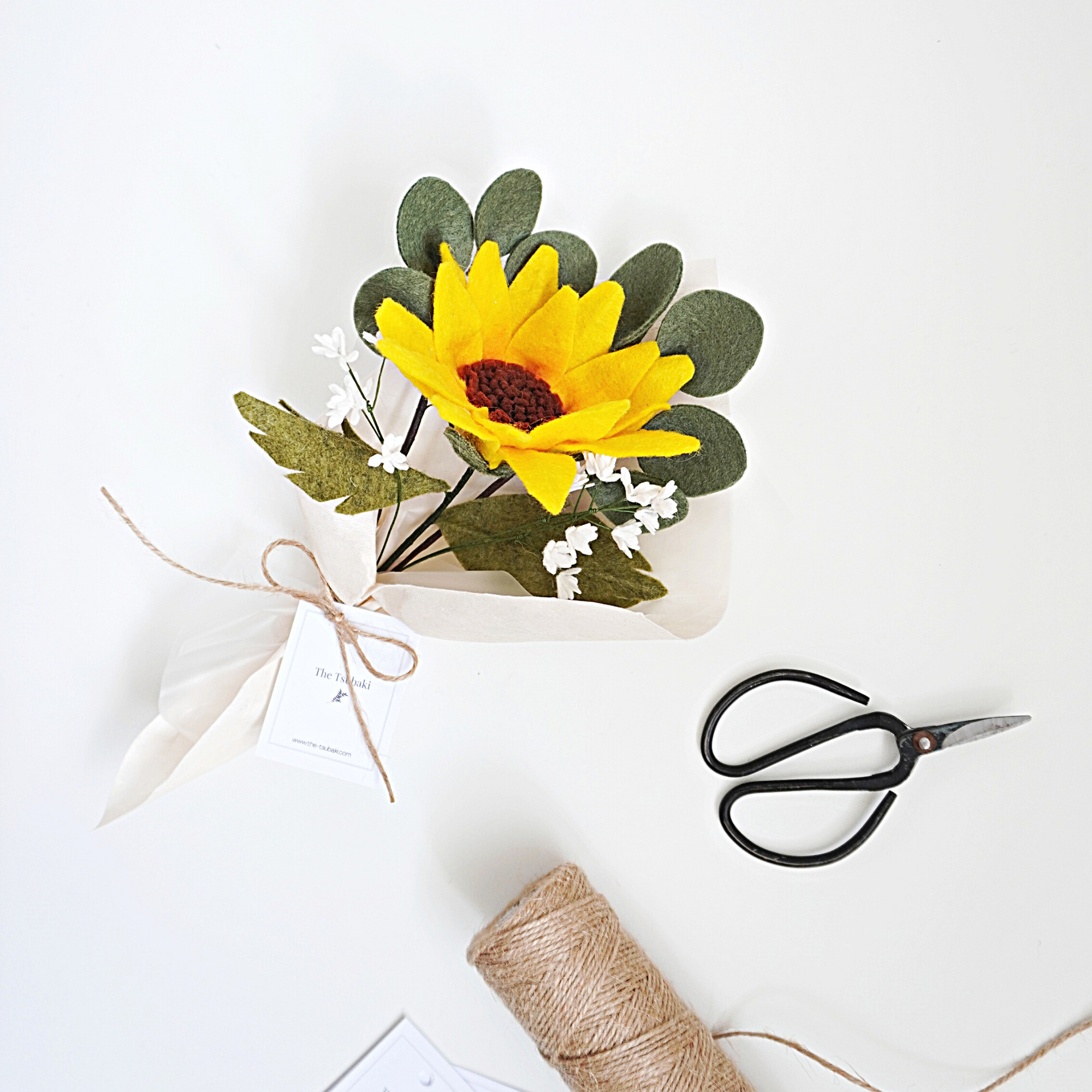 Sunflower bouquet wrapping
