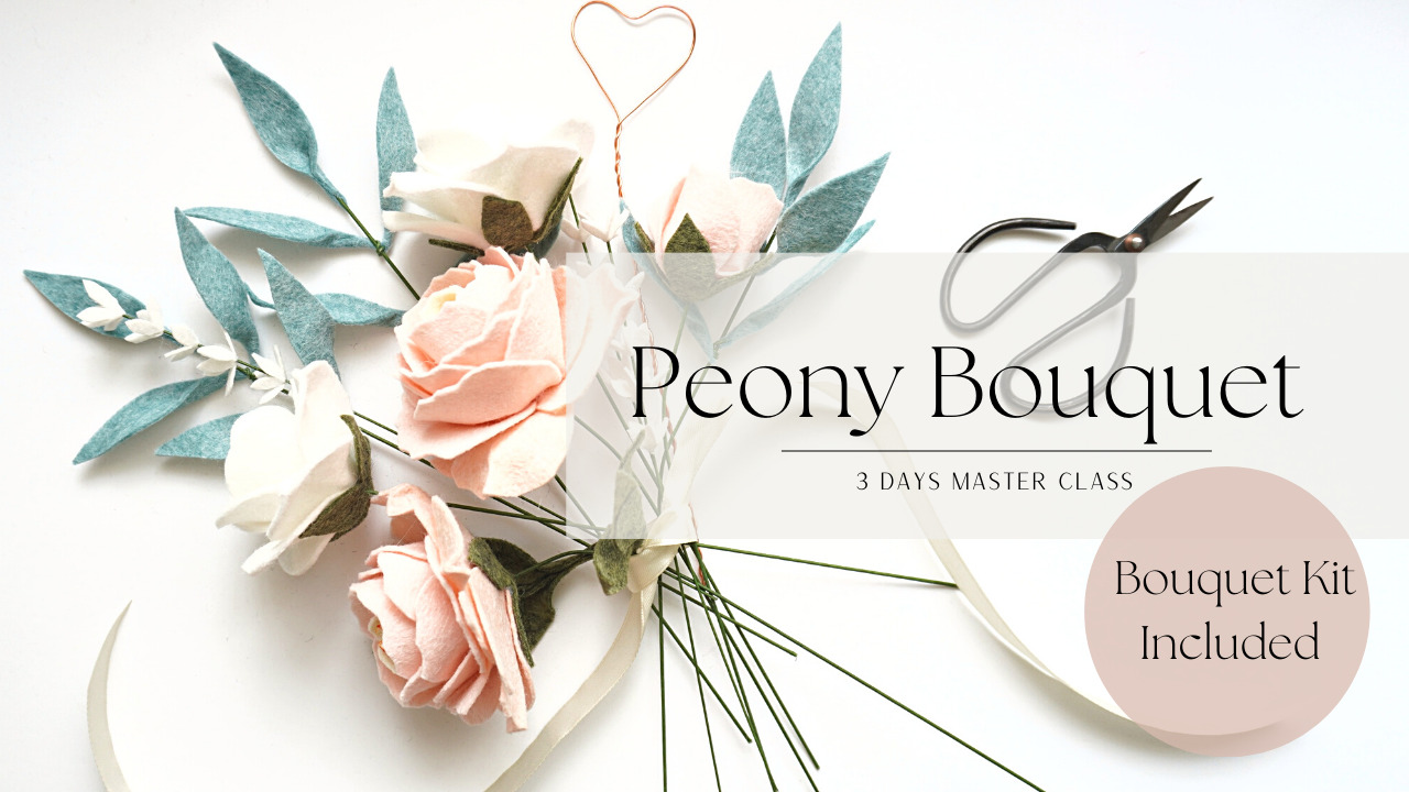 Peony Bouquet 3 days Master Class – Workshop Kit Included ( ピオニーブーケコース DIYキット付き)