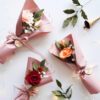 160 Mini rose bouquet with baby's breath wrapping