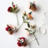 58 Felt rose, Babys breath mini bouquet, bridesmaids gift