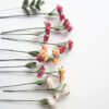 8 Felt globe amaranth bouquet stems