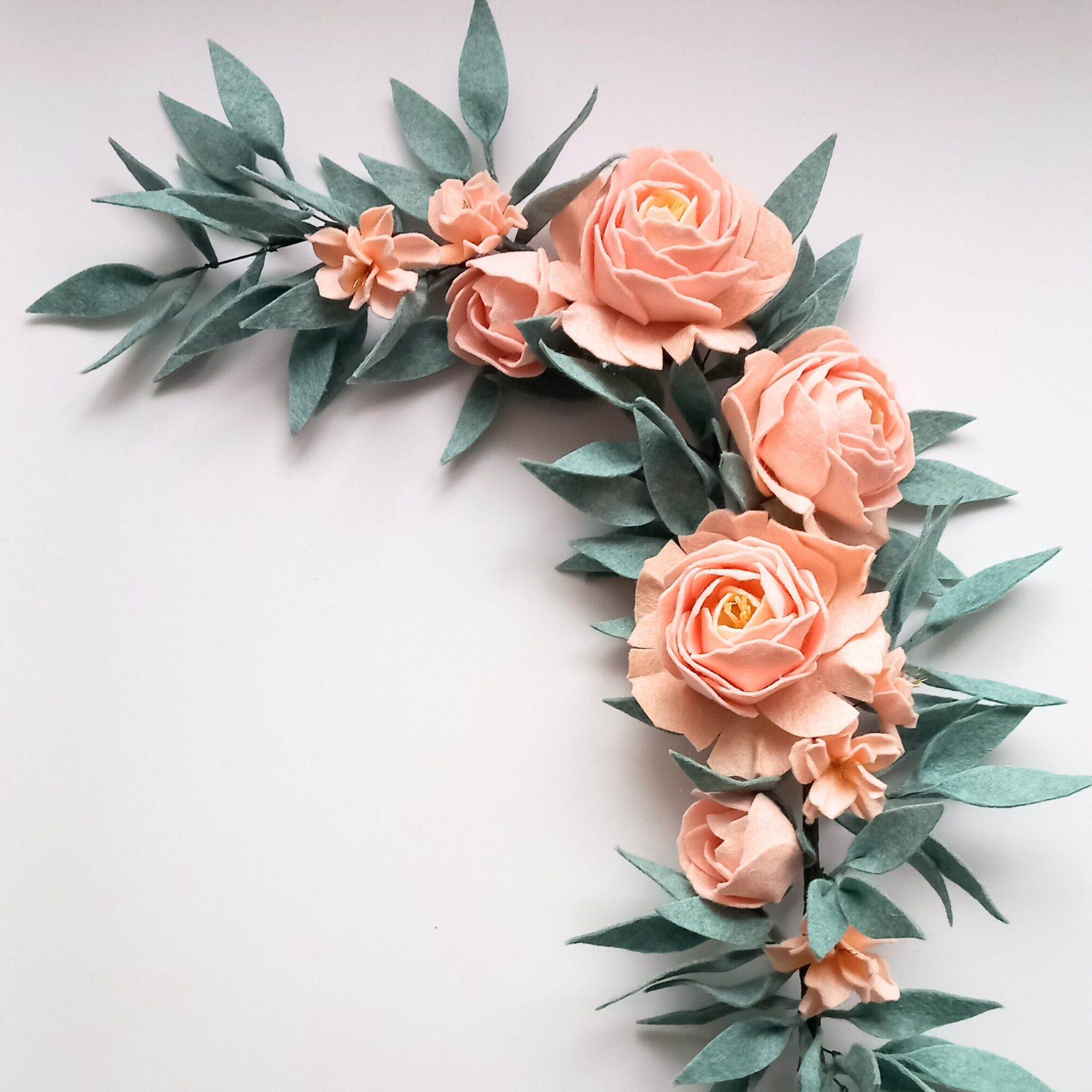 Pink Peony and Cherry blossom Eucalyptus Willow Garland image
