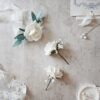 White rose babys breath corsage and boutonniere set image 7 White rose babys breath corsage and boutonniere set image 7