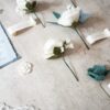 White rose babys breath corsage and boutonniere set image 2 White rose babys breath corsage and boutonniere set image 2