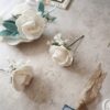 White rose babys breath corsage and boutonniere set image 3 White rose babys breath corsage and boutonniere set image 3