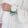 White rose babys breath corsage and boutonniere set image 4 White rose babys breath corsage and boutonniere set image 4