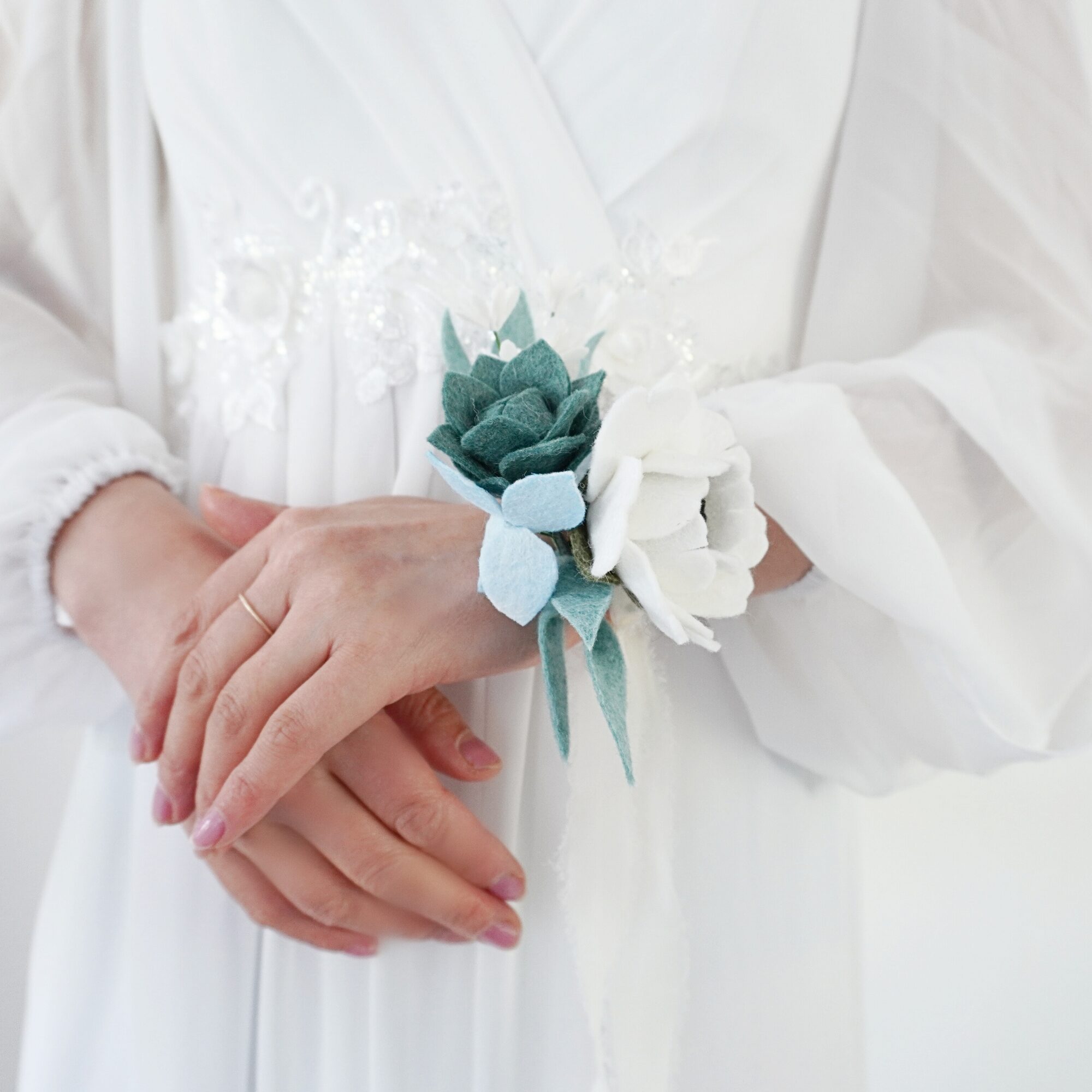 Something blue corsage and boutonniere set image 8