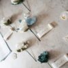 Something blue corsage and boutonniere set image 5 Something blue corsage and boutonniere set image 5
