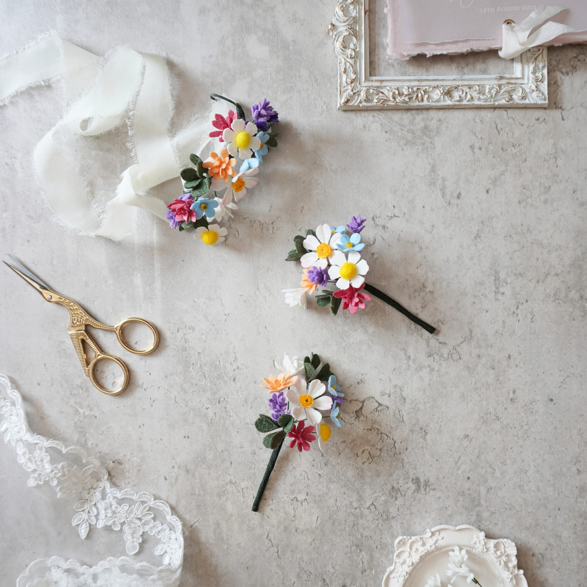 Wildflower corsage and boutonniere set image 5