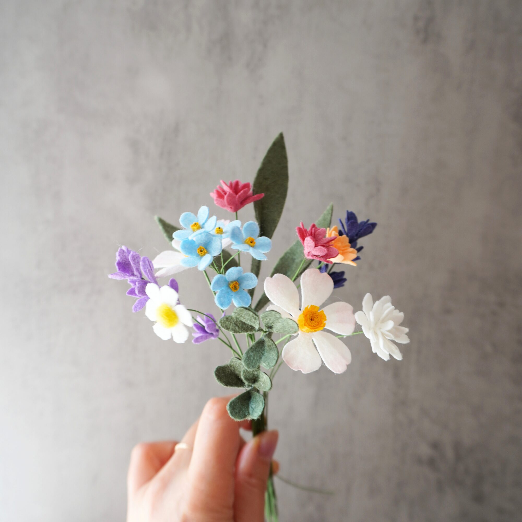 Felt wildflower rainbow mini bouquet 2