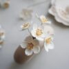 Felt cherry blossom with gemstone Rose quartz Felt cherry blossom with gemstone Rose quartz