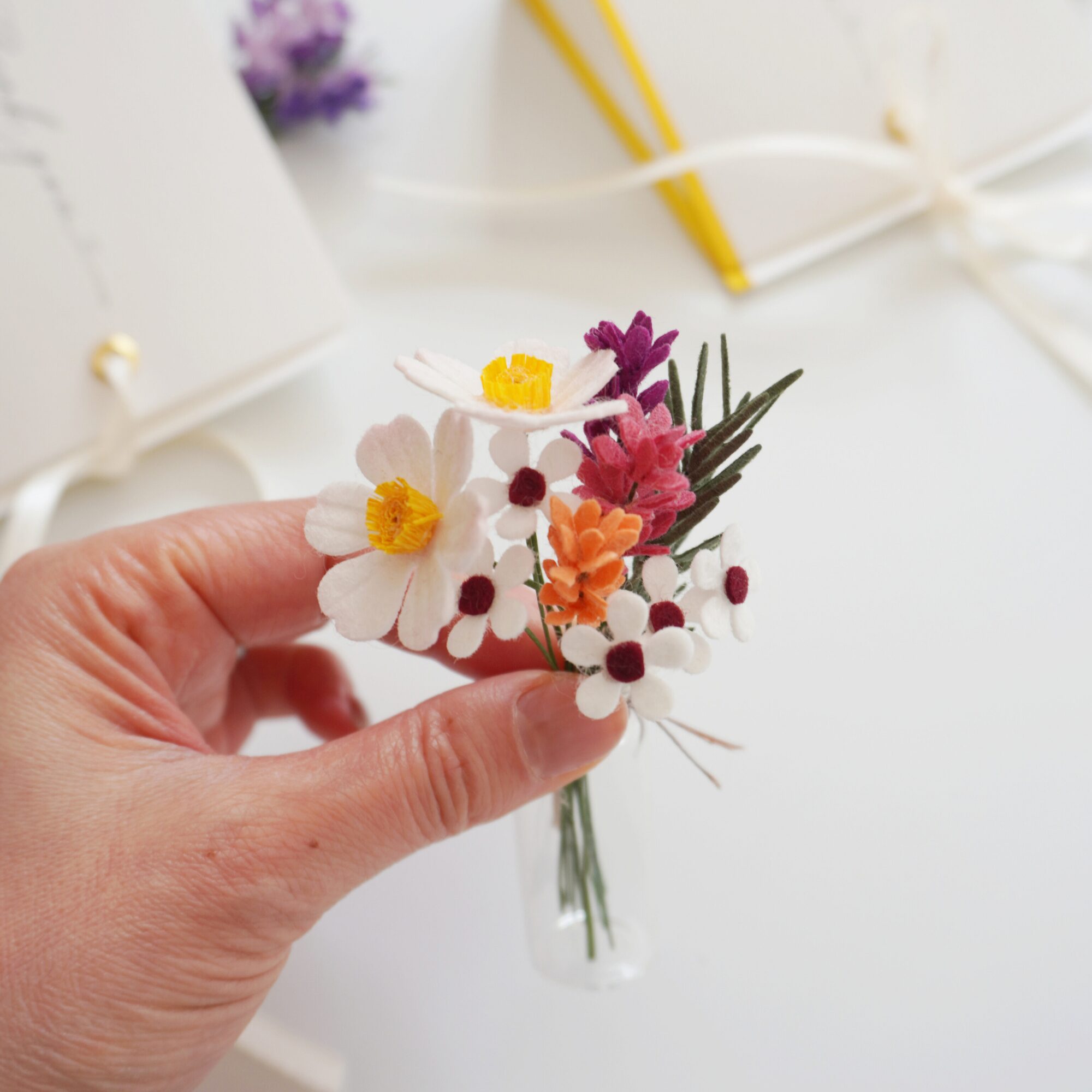 felt Super mini wildflower bouquet
