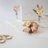 felt Super mini Tulip daisy bouquet close up