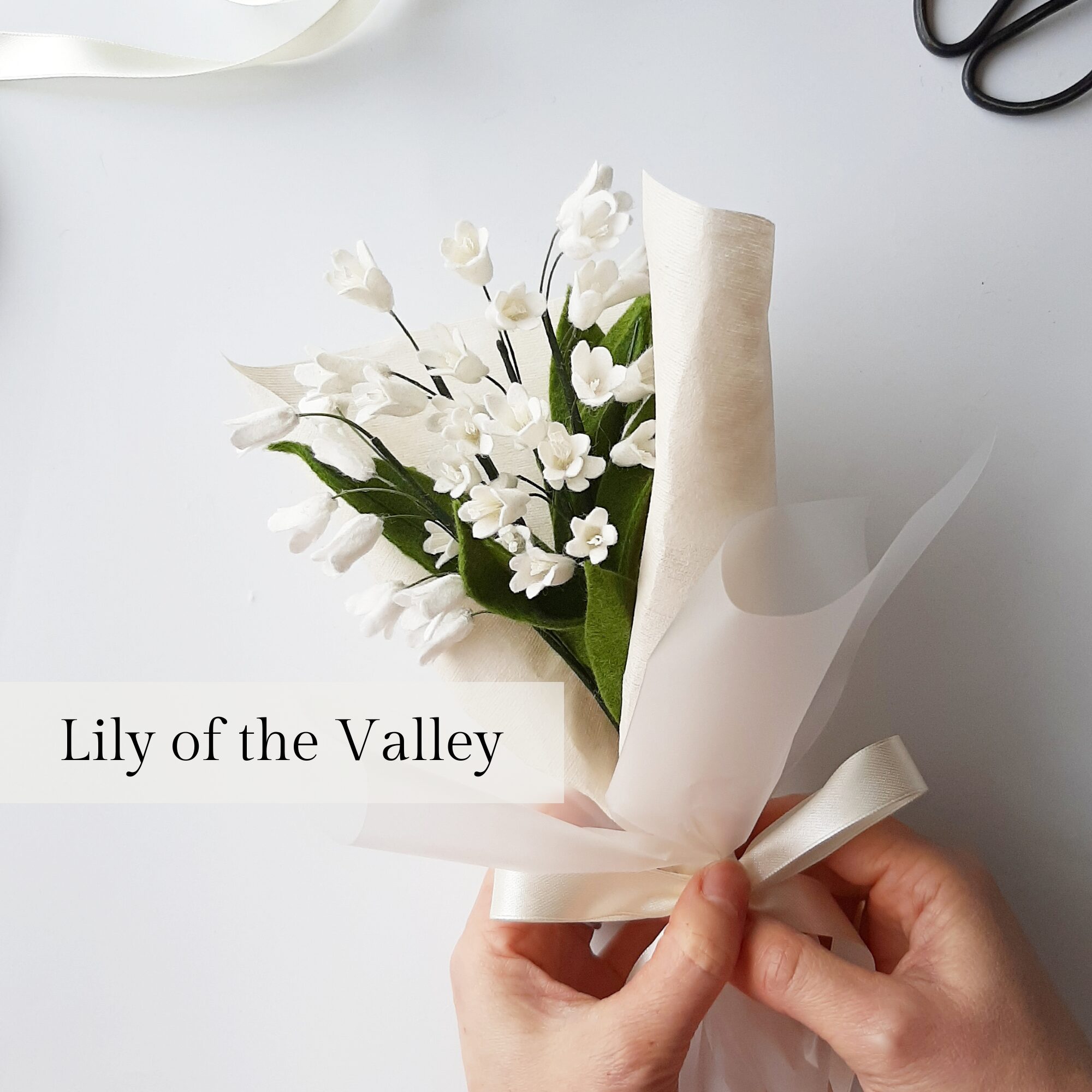 felt flower tutorials online course lily of the valley