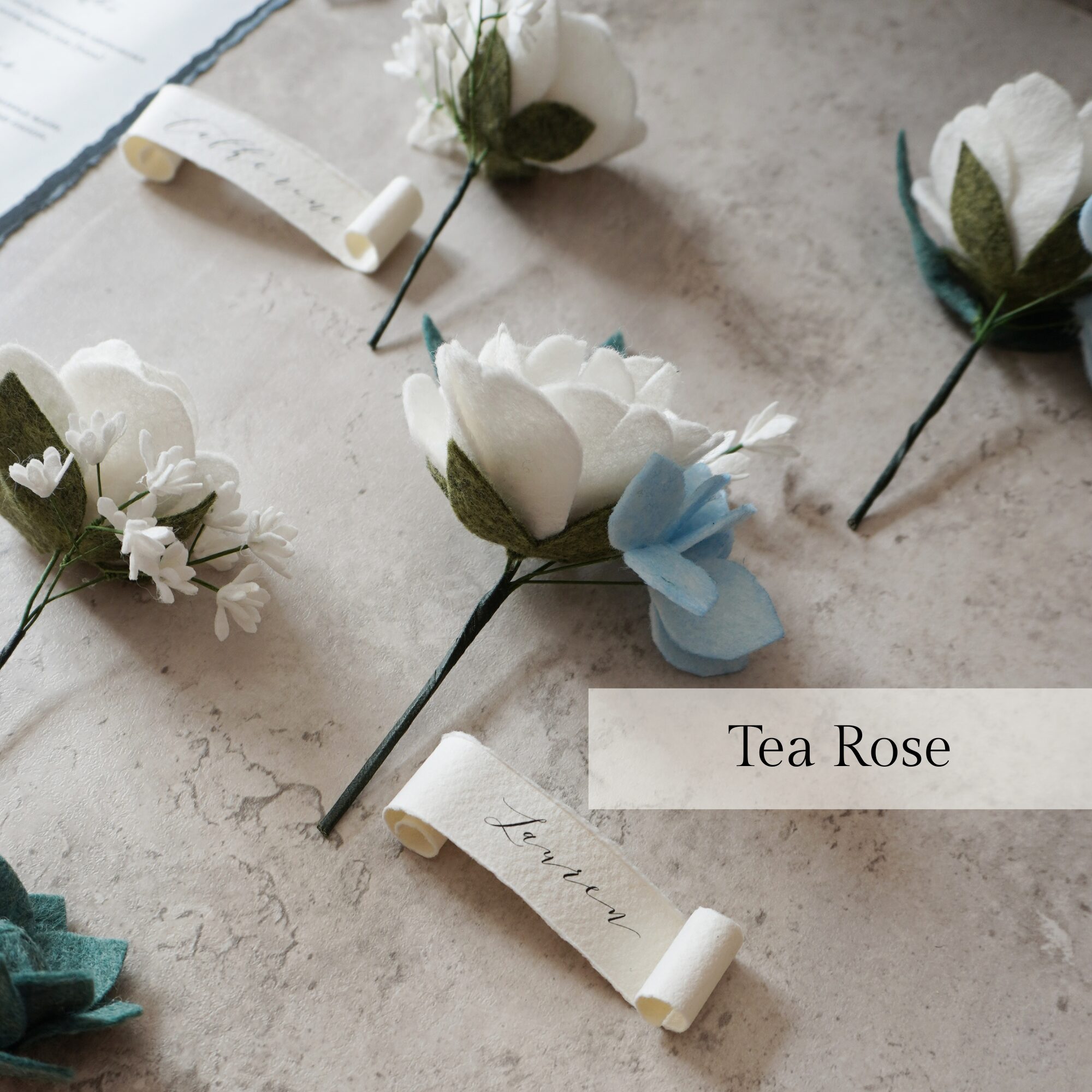 felt flower tutorials online course Tea Rose