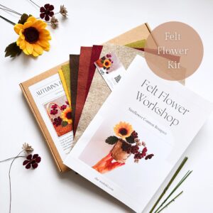 Felt flower mini sunflower bouquet craft kit