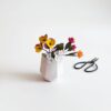 Pansy & Forget-Me-Not Felt Flower Bouquet in Pot – Mini Japandi Zen Decor | Handmade Wabi Sabi Arrangement