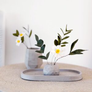 Felt Cosmos Ikebana | Mini Japandi Zen Decor | Handmade Floral Arrangement with Leaves