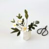 40 Felt Cosmos Bouquet in Pot | Mini Japandi Zen Decor | Handmade Floral Arrangement with Leaves