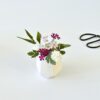 49 Wildflower Felt Bouquet in Pot | Mini Japandi Zen Decor | Handmade Clover & Forget-Me-Not Arrangement