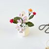 Purple Pansy Felt Bouquet in Pot | Mini Japandi Zen Decor | Handmade Floral Arrangement