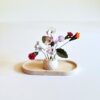 83 Mini Felt Flower Ikebana, Purple Pansy Arrangement, Japandi Zen Decor, Wabi Sabi Home Styling, Mindful Self Care Gift, Handmade Bouquet