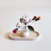 84 Mini Felt Flower Ikebana, Purple Pansy Arrangement, Japandi Zen Decor, Wabi Sabi Home Styling, Mindful Self Care Gift, Handmade Bouquet