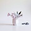 Tiny Lilac Meadow felt bouquet in pot